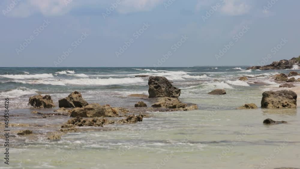 Beautiful, empty beach on Cozumel Island, Mexico. Beautiful, empty beach on Cozumel Island, Mexico.