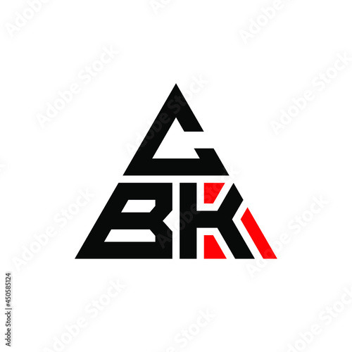 CBK triangle letter logo design with triangle shape. CBK triangle logo design monogram. CBK triangle vector logo template with red color. CBK triangular logo Simple  Elegant  and Luxurious Logo. CBK 