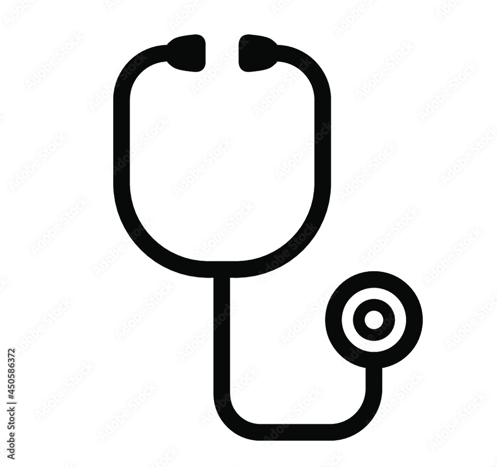 Doctor stethoscope medical device flat icon for medical apps. stethoscope vector illustration Doctor stethoscope medical device flat icon for medical apps. stethoscope vector illustration