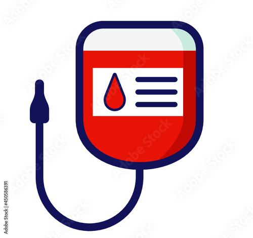 Blood Bag. Blood donation vector illustration. blood concept with Blood Bag. World blood donor day - June 14.