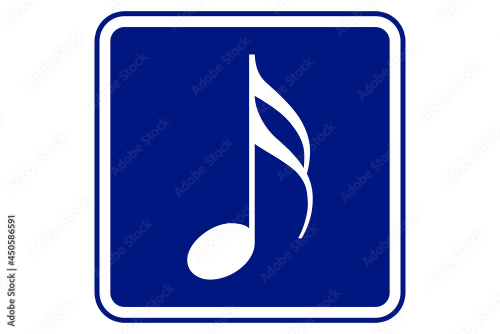 Music note design element on blue background Music note design element on blue background