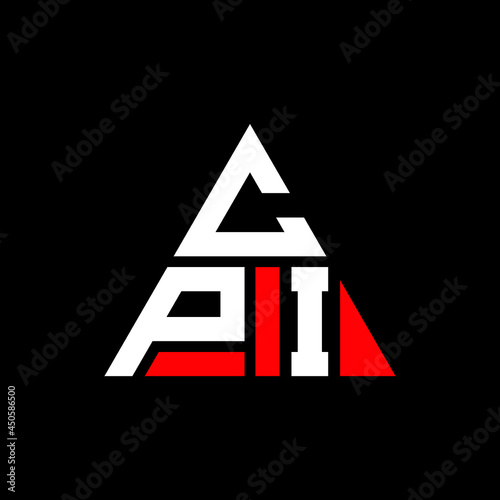 CPI triangle letter logo design with triangle shape. CPI triangle logo design monogram. CPI triangle vector logo template with red color. CPI triangular logo Simple, Elegant, and Luxurious Logo. CPI 