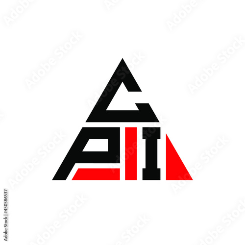 CPI triangle letter logo design with triangle shape. CPI triangle logo design monogram. CPI triangle vector logo template with red color. CPI triangular logo Simple, Elegant, and Luxurious Logo. CPI 