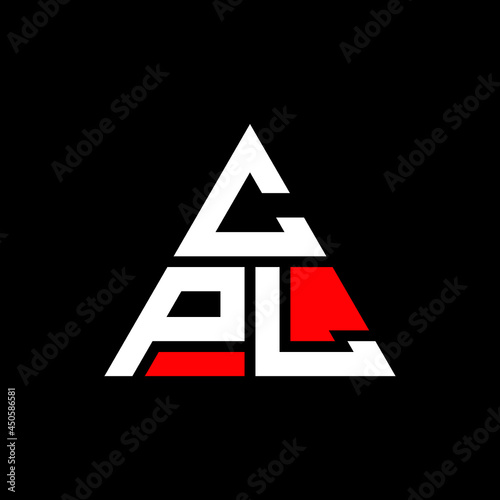 CPL triangle letter logo design with triangle shape. CPL triangle logo design monogram. CPL triangle vector logo template with red color. CPL triangular logo Simple, Elegant, and Luxurious Logo. CPL 
