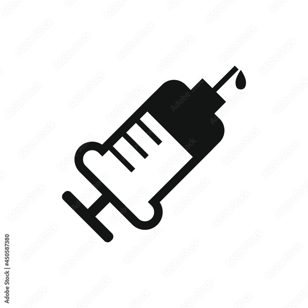 Syringe with vaccine vector icon. Injection symbol Syringe with vaccine vector icon. Injection symbol