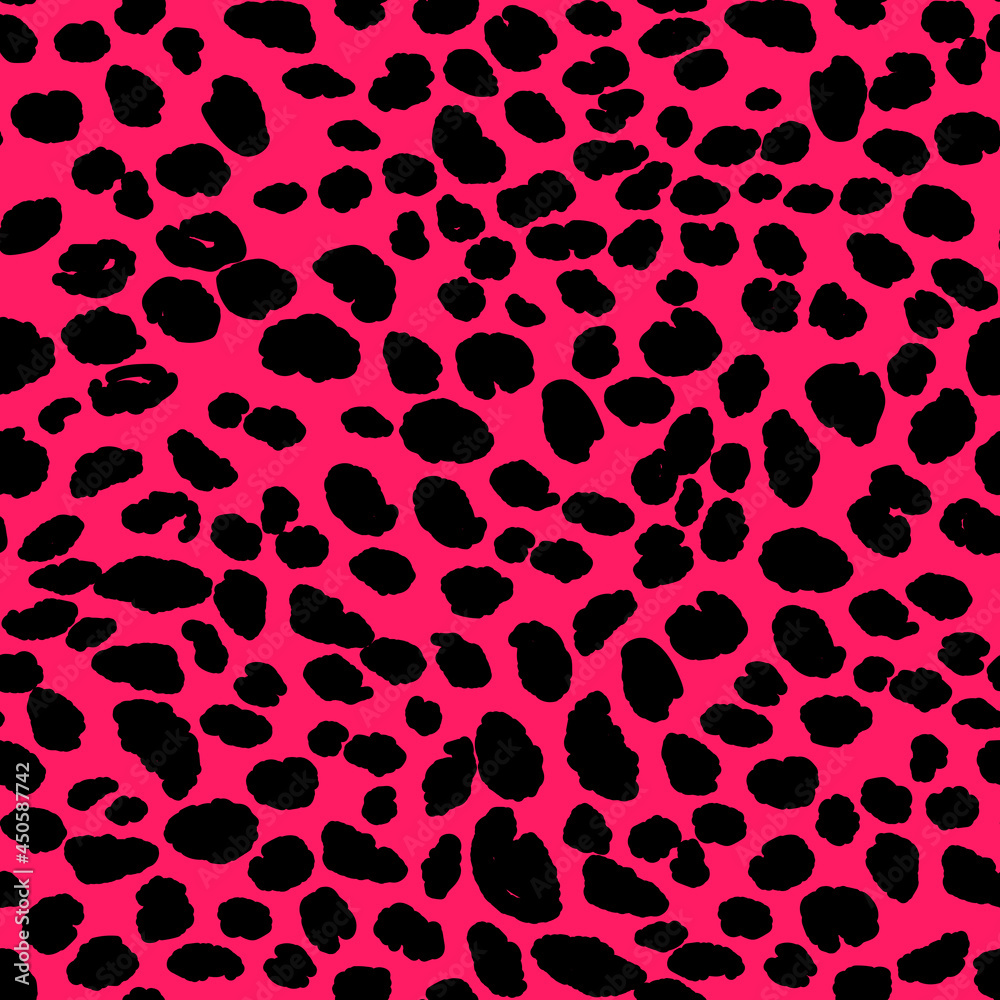 Abstract modern leopard seamless pattern. Animals trendy background. Red and black decorative vector stock illustration for print, card, postcard, fabric, textile. Modern ornament of stylized skin Abstract modern leopard seamless pattern. Animals trendy background. Red and black decorative vector stock illustration for print, card, postcard, fabric, textile. Modern ornament of stylized skin