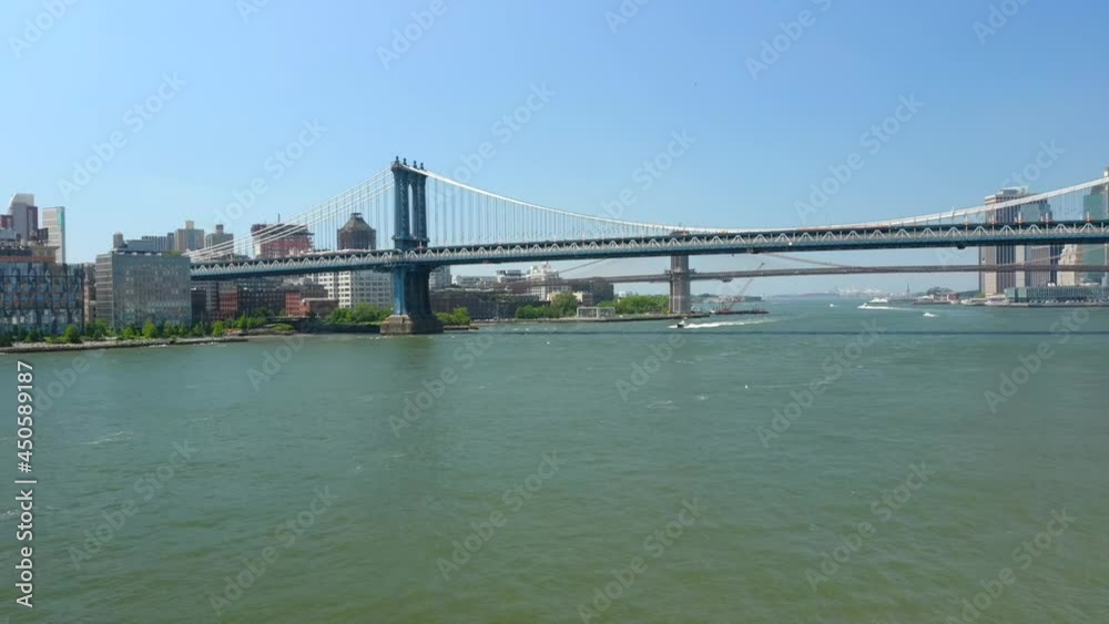 Scenic Hudson River View of the Brooklyn Bridge and the New York Skyline Scenic Hudson River View of the Brooklyn Bridge and the New York Skyline