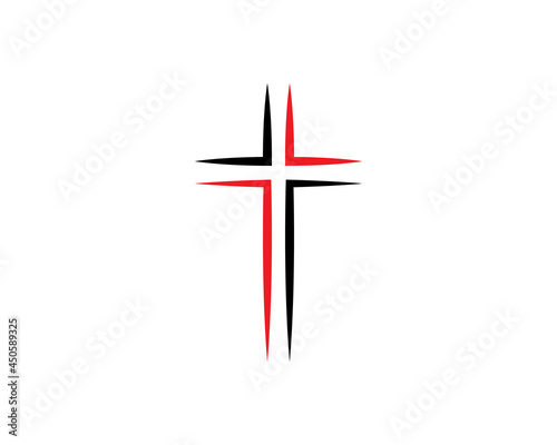 Free Download Christianity icon. Black filled vector illustration. Christianity symbol on white background. Can be used in web and mobile. - GFXLoad