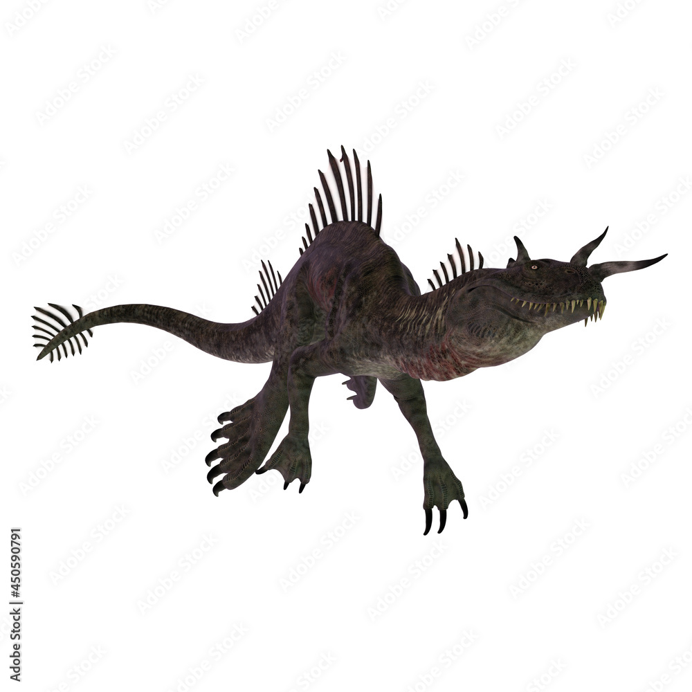 Fototapeta premium 3d-illustration of an isolated giant fantasy sea dragon dinosaur