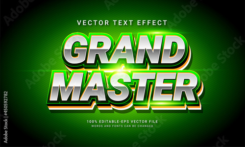 Grand master editable text style effect with green color theme
