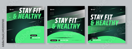 Sport banner social media pack template premium
