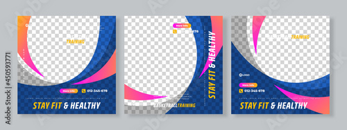 Sport banner social media pack template premium