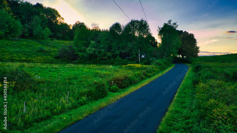 A country road leading up a hill near Callicoon, in the Catskills area of upstate, New York