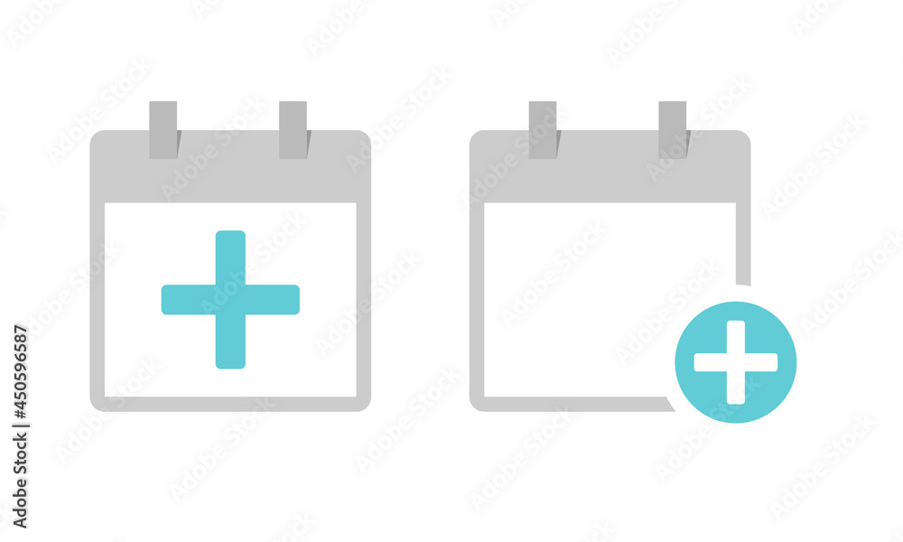 Calendar with plus icon. Add new appointment on calendar. Event planner with add icon. Illustration vector Calendar with plus icon. Add new appointment on calendar. Event planner with add icon. Illustration vector