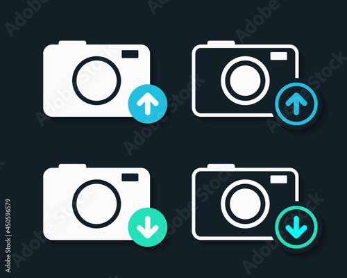 Upload and download photo. Illustration vector
