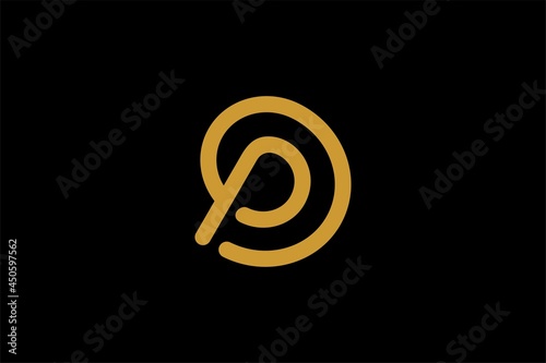 Kidney logo design vector. Letter P line abstract symbol. Monogram P in circle vector icon. Medical care sign.