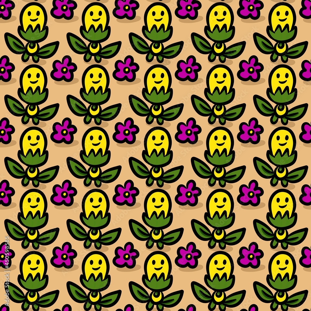 seamless pattern of cute monster cartoon seamless pattern of cute monster cartoon