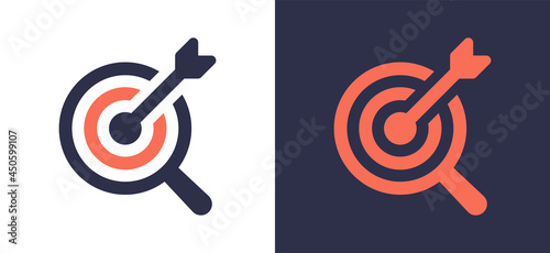 Search target icon. Magnifying glass with target icon vector illustration