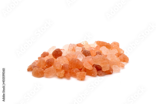 Himalayan rock salt isolated on white background