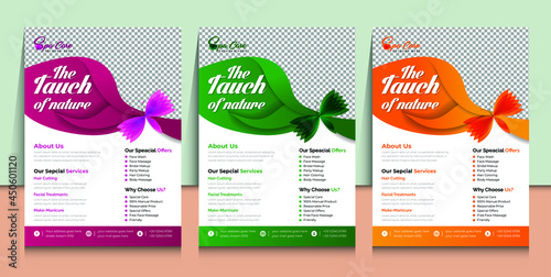 Lovely spa flyer template with flat elements