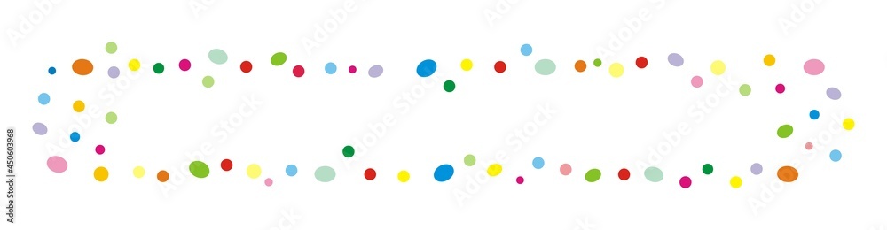 frame from colored irregular dots for text, concept, vector
