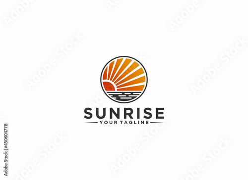 sunrise logo template, vector in white background