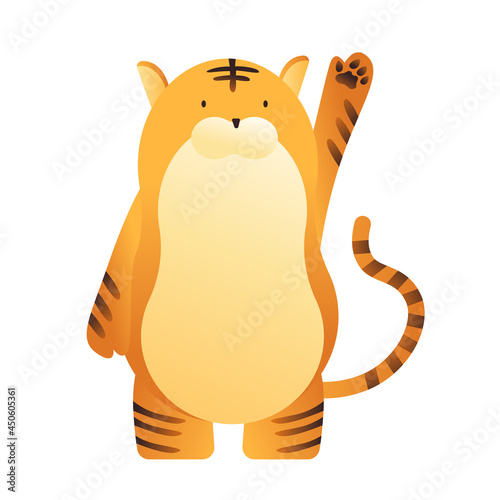 Tiger raising his hand