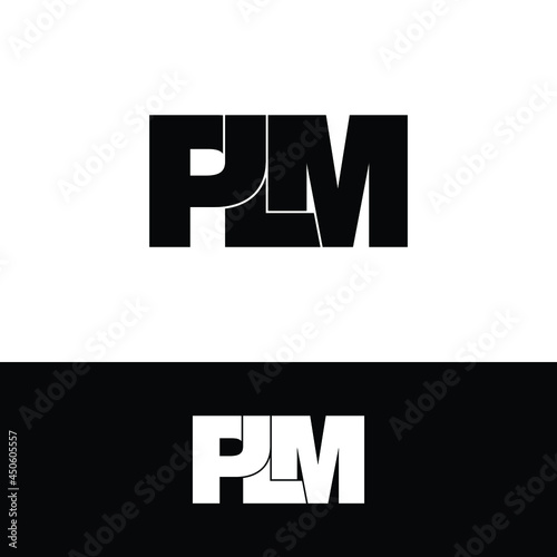 PLM letter monogram logo design vector photo