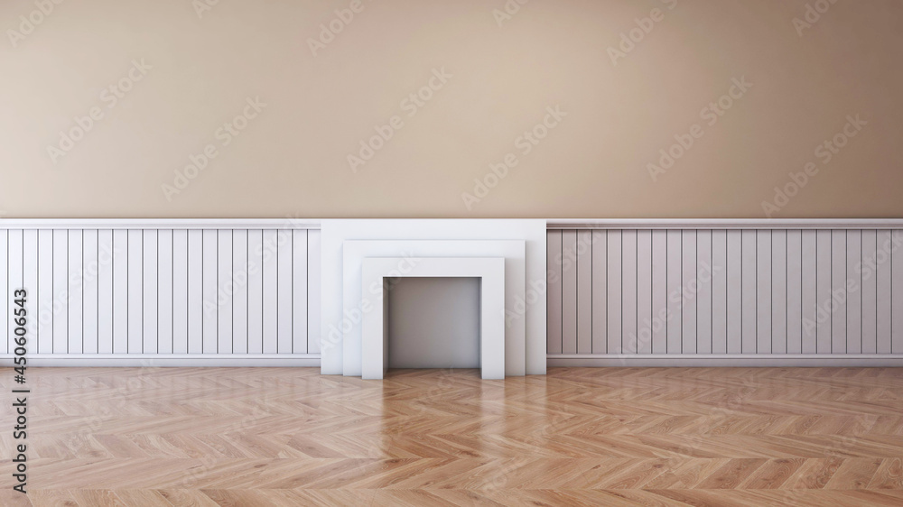 Fototapeta premium Room interior with Wall Background. 3D rendering ,3D illustration 