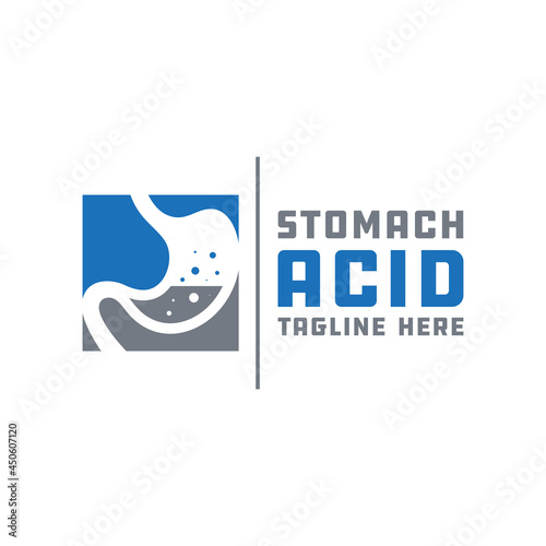 stomach acid health illustration logo