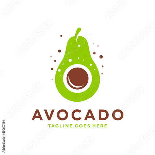 fresh avocado fruit illustration logo design