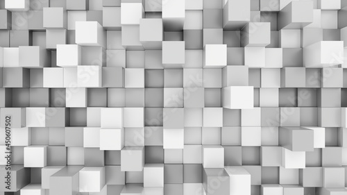 Abstract background grey cubes Random arrangement