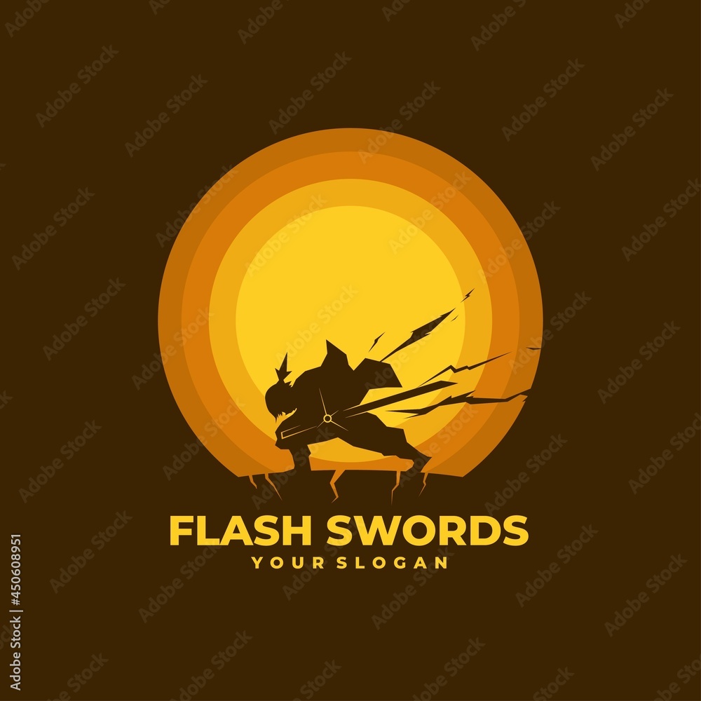 logo lightning swordsman