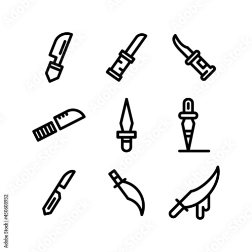hunting knife icon or logo isolated sign symbol vector illustration - high quality black style vector icons
