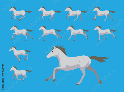 Animation Sequence Andalusian Running Cartoon Vector Illustration