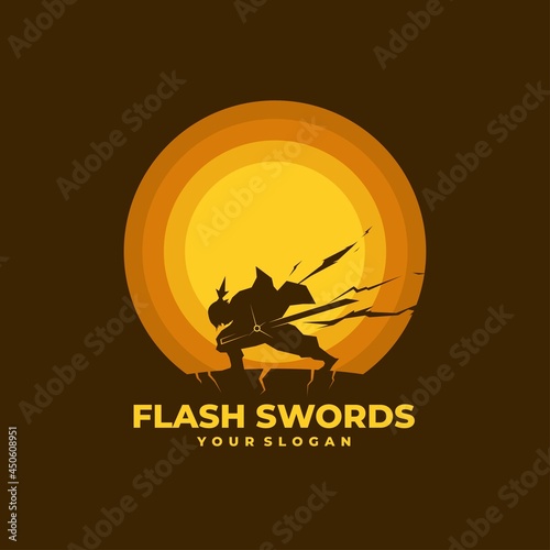 logo lightning swordsman