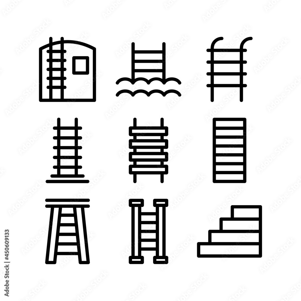 ladder icon or logo isolated sign symbol vector illustration - high quality black style vector icons

