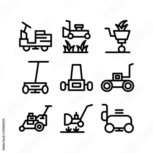 lawn mower icon or logo isolated sign symbol vector illustration - high quality black style vector icons 