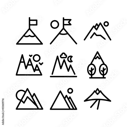 mountains icon or logo isolated sign symbol vector illustration - high quality black style vector icons 