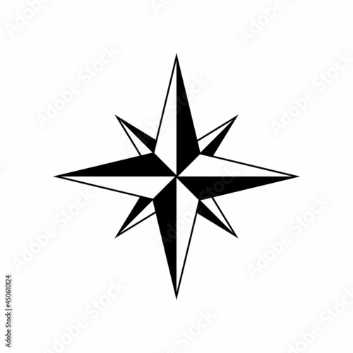 North Compass Rose Wind Rose Nautical Elements Clipart isolated on white background