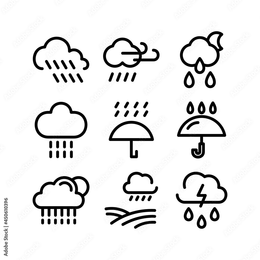rainy weather icon or logo isolated sign symbol vector illustration - high quality black style vector icons
