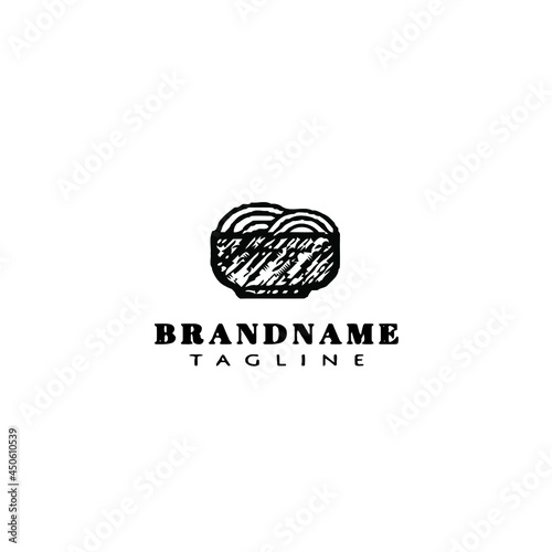 chinese food logo design template icon vector illustration
