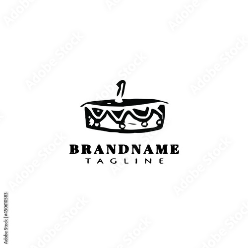 cute cake logo design template icon vector black illustration