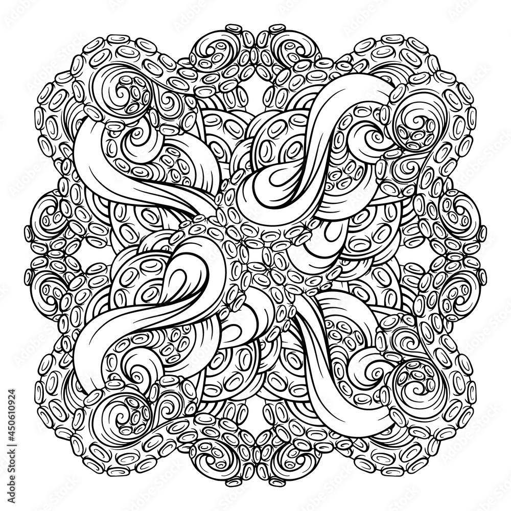 Vector octopus tentacles decorative element