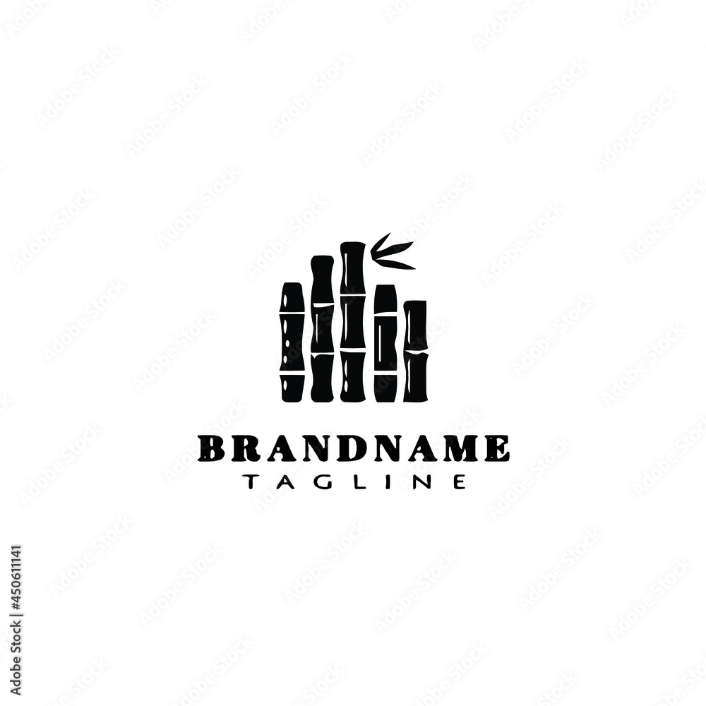 bamboo vintage logo design template icon black vector illustration