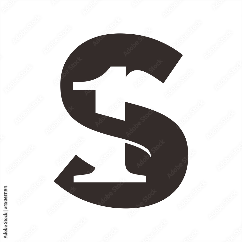 Letter S Logo Template. Creative Letter S with Negative Space 1 Design Logo Vector Letter S Logo Template. Creative Letter S with Negative Space 1 Design Logo Vector