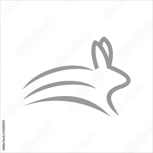 Fototapeta Naklejka Na Ścianę i Meble -  Rabbit Logo Vector Running With Fast