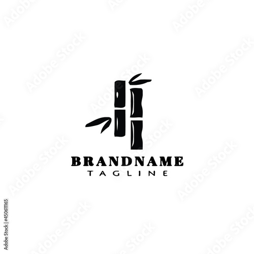 chinese bamboo cartoon logo design template icon black vector illustration