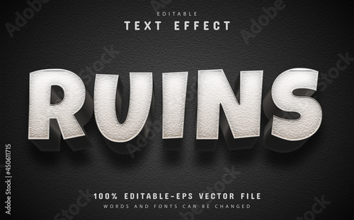 Ruins text effect editable
