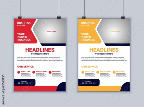 Creative business flyer template. Modern flyer vector design. Corporate business flyer. 2 page flyer design